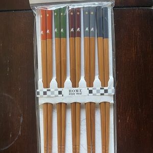 Reusable Set of 5 Pairs Japanese Natural Wood Chop
